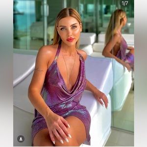 Zara shiny halter dress